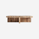 Mesa de centro de madera de teca reciclada en color marrón natural 100 x 27 cm