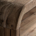 Mesa de centro de madera de teca reciclada en color marrón natural 160 x 80 x 30 cm – detalle