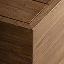 Mesa de centro de madera de teca reciclada en color marrón natural 80 x 29 cm – detalle
