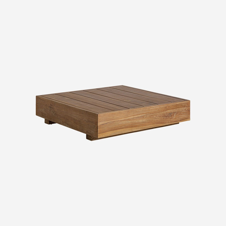 Mesa de centro de madera de teca reciclada en color marrón natural 80 x 29 cm