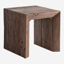 Mesa de centro de madera recuperada en color marrón envejecido