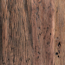 Mesa de centro de madera recuperada en color marrón envejecido – detalle