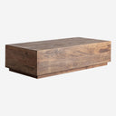 Mesa de centro de madera recuperada en color marrón natural