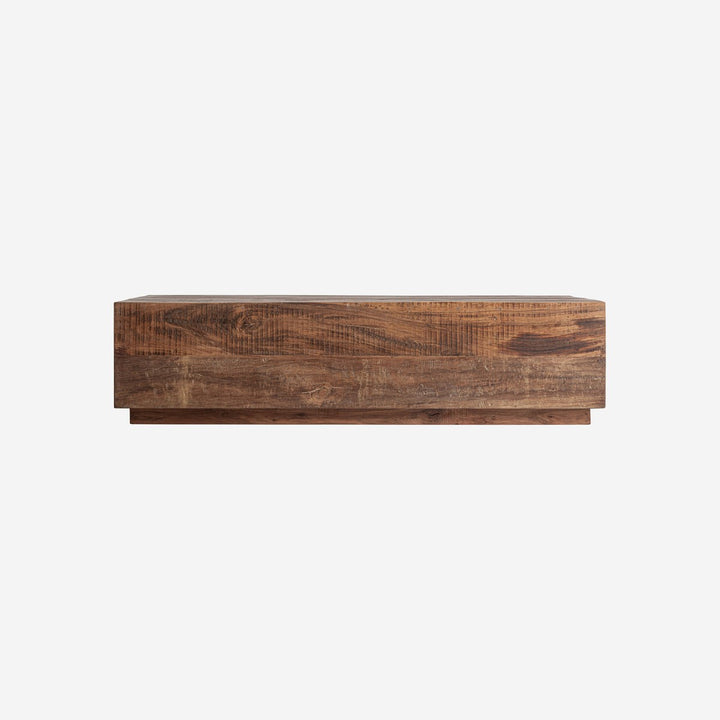 Mesa de centro de madera recuperada en color marrón natural