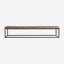 Mesa de centro de madera recuperada y hierro en color marrón