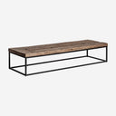 Mesa de centro de madera recuperada y hierro en color marrón
