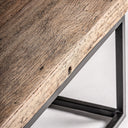 Mesa de centro de madera recuperada y hierro en color marrón – detalle
