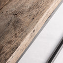Mesa de centro de madera recuperada y hierro en color marrón – detalle