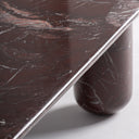 Mesa de centro de mármol en color burdeos brillo – detalle