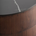 Mesa de centro de mármol sintético y madera contrachapada – Negro / 70 x 70 x 35 cm – detalle
