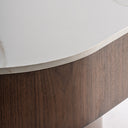 Mesa de centro de mármol sintético y madera contrachapada – Blanco / 100 x 100 x 25 cm – detalle