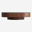 Mesa de centro de mármol sintético y madera contrachapada – Negro / 100 x 100 x 25 cm
