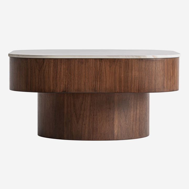 Mesa de centro de mármol sintético y madera contrachapada