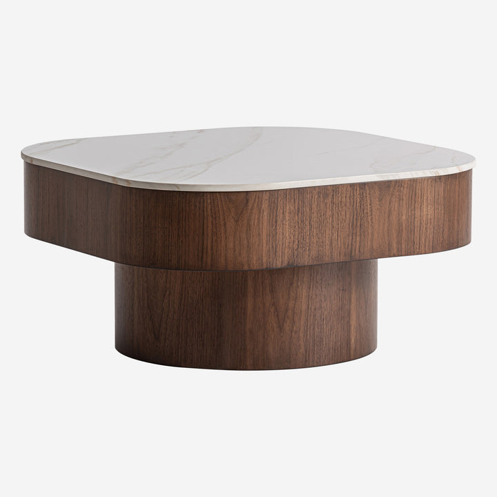 Mesa de centro de mármol sintético y madera contrachapada