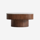 Mesa de centro de mármol sintético y madera contrachapada