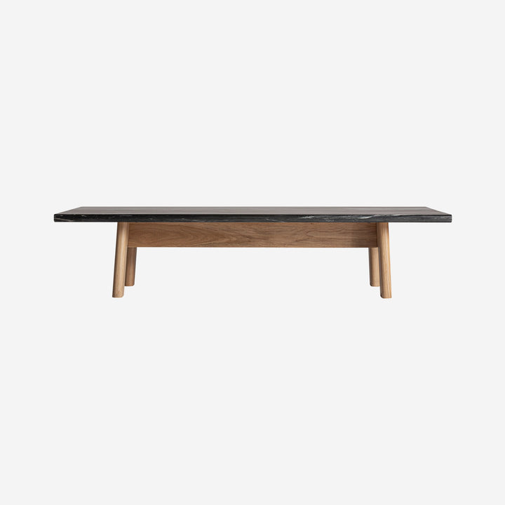 Mesa de centro de mármol y madera de roble en color negro