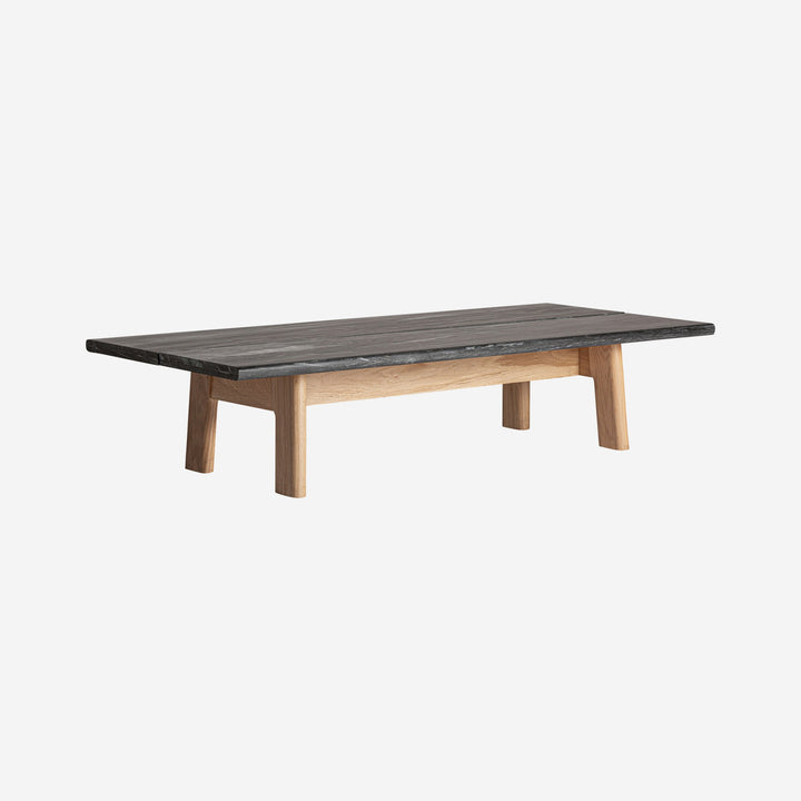 Mesa de centro de mármol y madera de roble en color negro