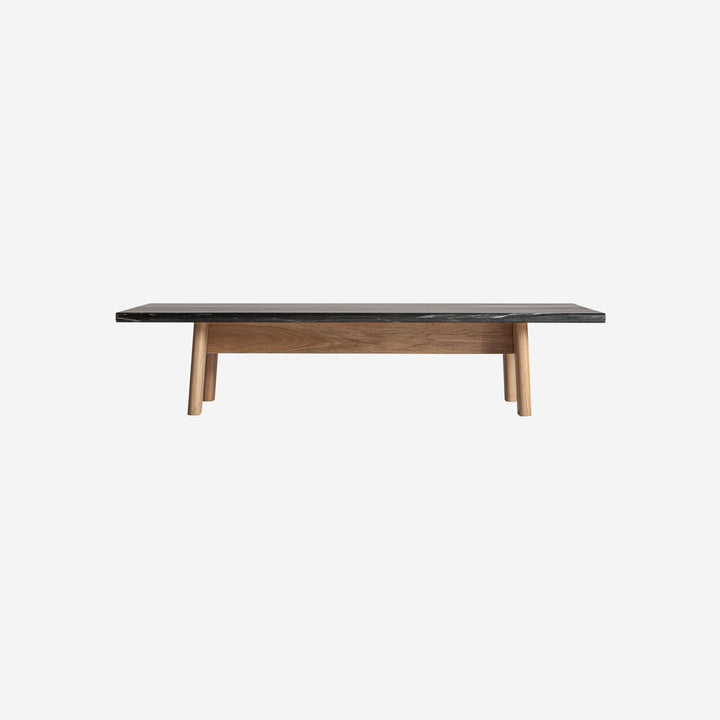 Mesa de centro de mármol y madera de roble en color negro
