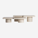 Mesa de centro de MDF en color beige brillo (juego de 2)