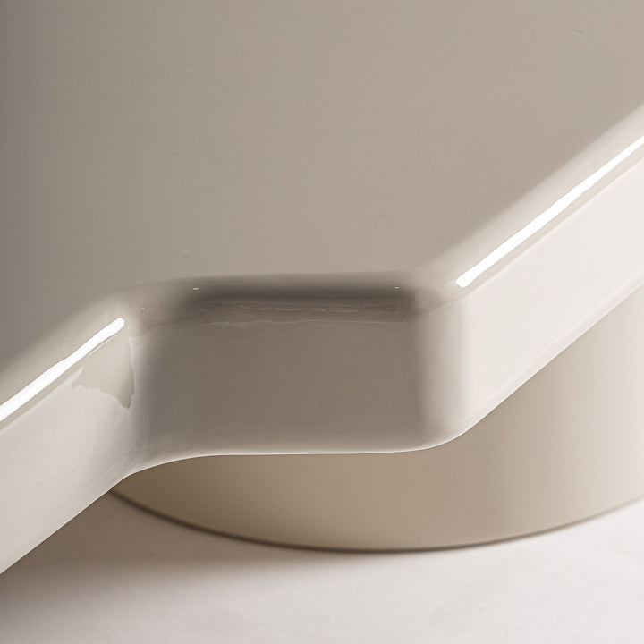 Mesa de centro de MDF en color beige brillo (juego de 2) – detalle