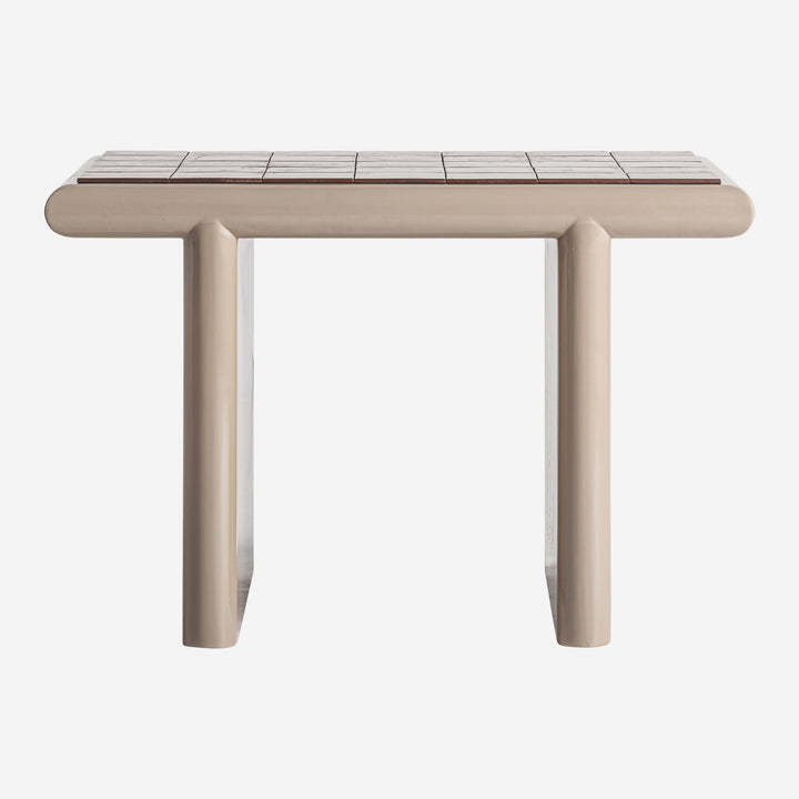 Mesa de centro de MDF y cerámica en color beige