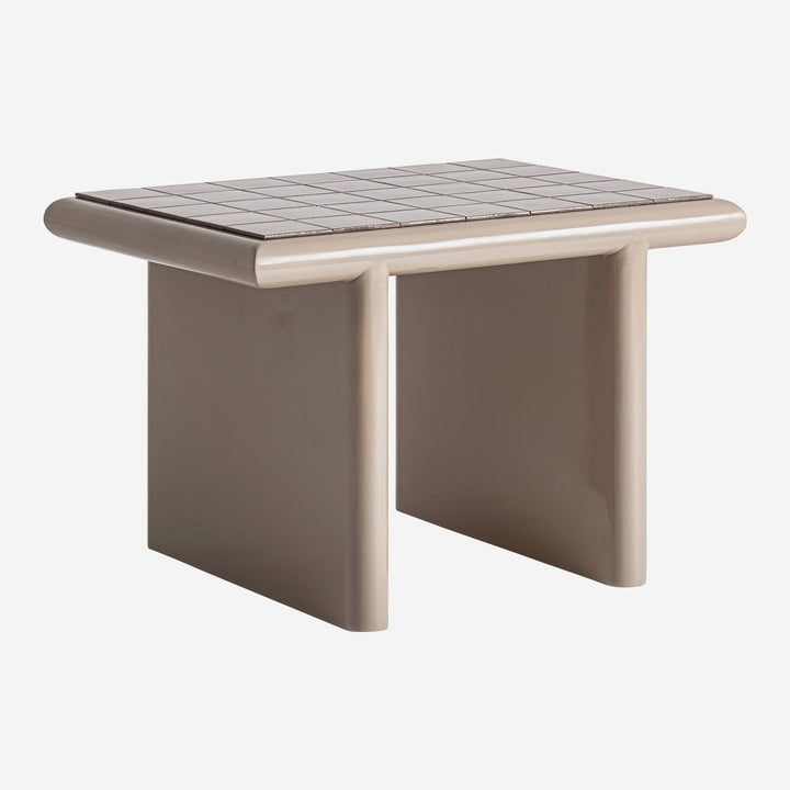 Mesa de centro de MDF y cerámica en color beige