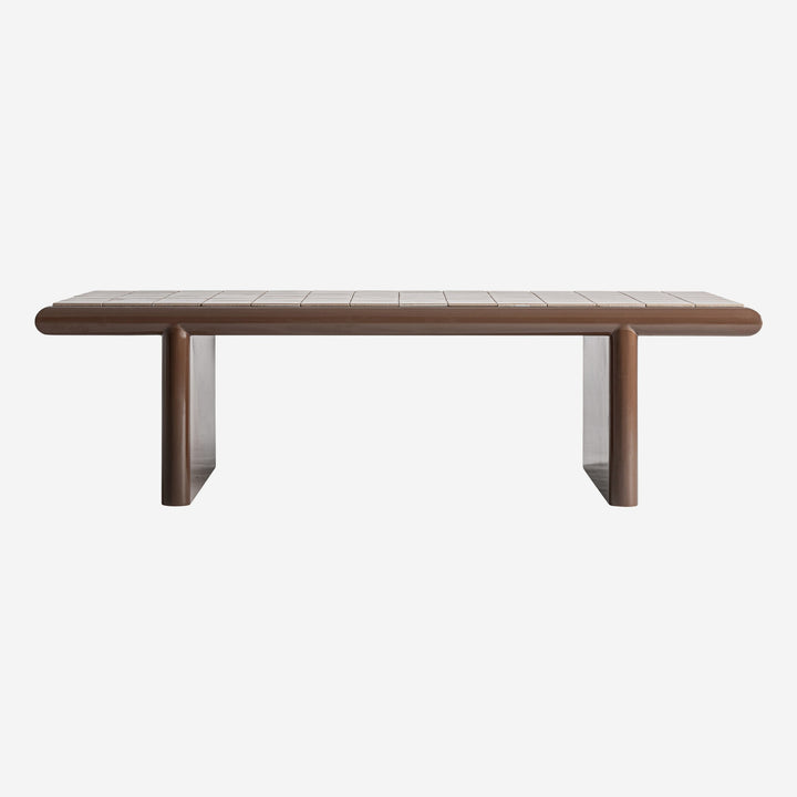 Mesa de centro de MDF y cerámica en color marrón