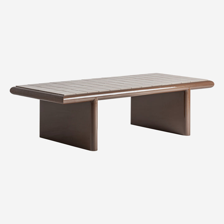 Mesa de centro de MDF y cerámica en color marrón