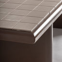 Mesa de centro de MDF y cerámica en color marrón – detalle