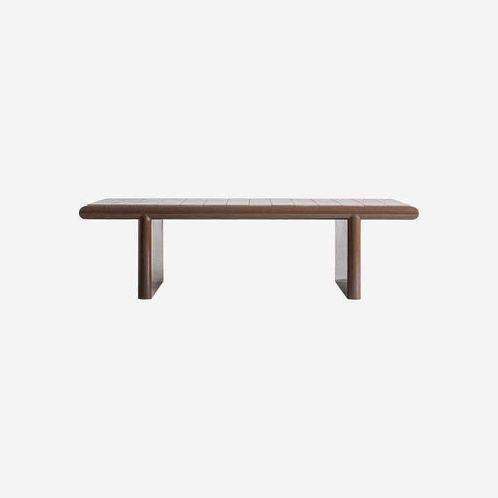 Mesa de centro de MDF y cerámica en color marrón