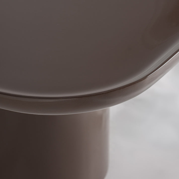 Mesa de centro de MDF y chapa de madera en color chocolate brillo – detalle