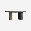 Mesa de centro de MDF y madera contrachapada en color negro