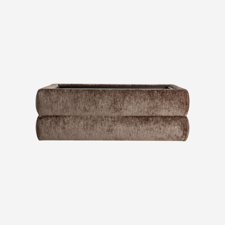 Mesa de centro de poliéster y MDF en color marrón