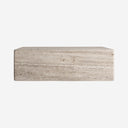 Mesa de centro de travertino – Beige / 80 x 80 x 25 cm