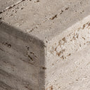 Mesa de centro de travertino – Beige / 80 x 80 x 25 cm – detalle
