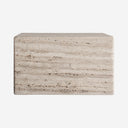 Mesa de centro de travertino – Beige mate / 60 x 60 x 35 cm