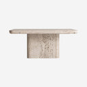 Mesa de centro de travertino en color beige 80 x 36 cm