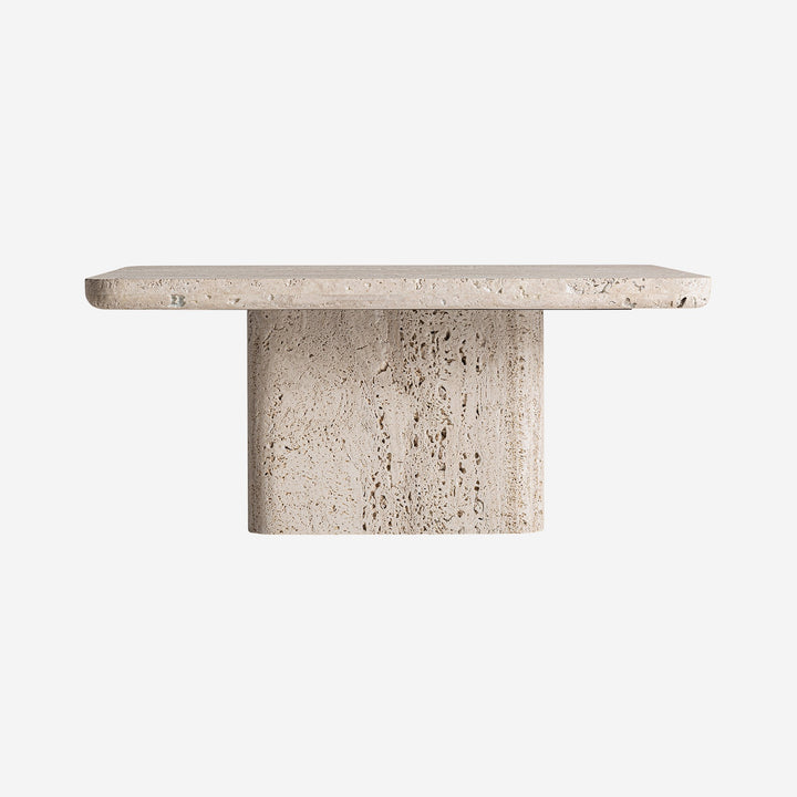 Mesa de centro de travertino en color beige 80 x 36 cm