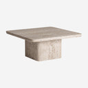 Mesa de centro de travertino en color beige 80 x 36 cm