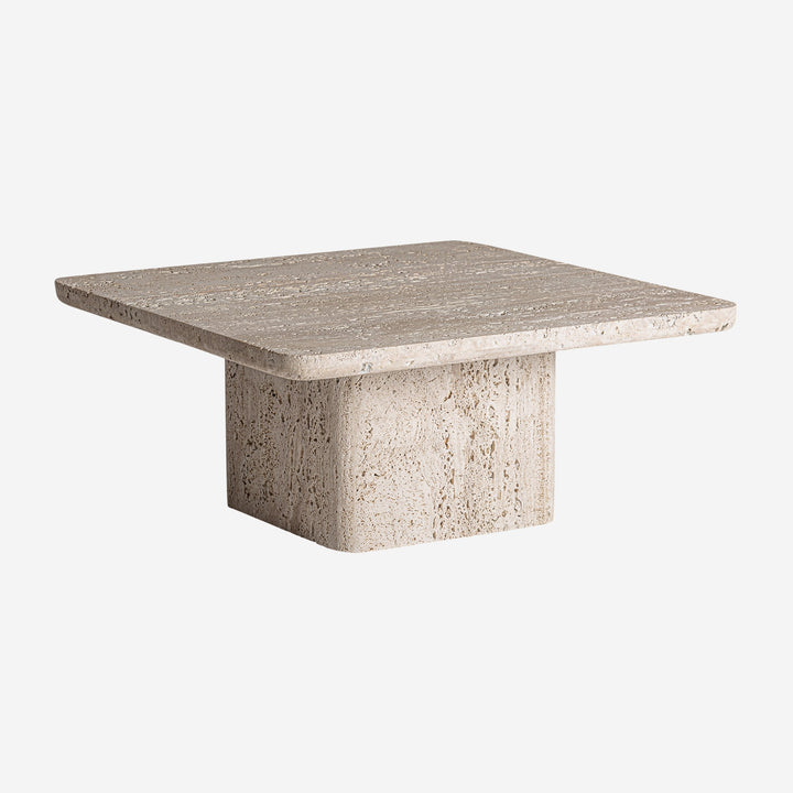 Mesa de centro de travertino en color beige 80 x 36 cm