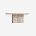 Mesa de centro de travertino en color beige 80 x 36 cm
