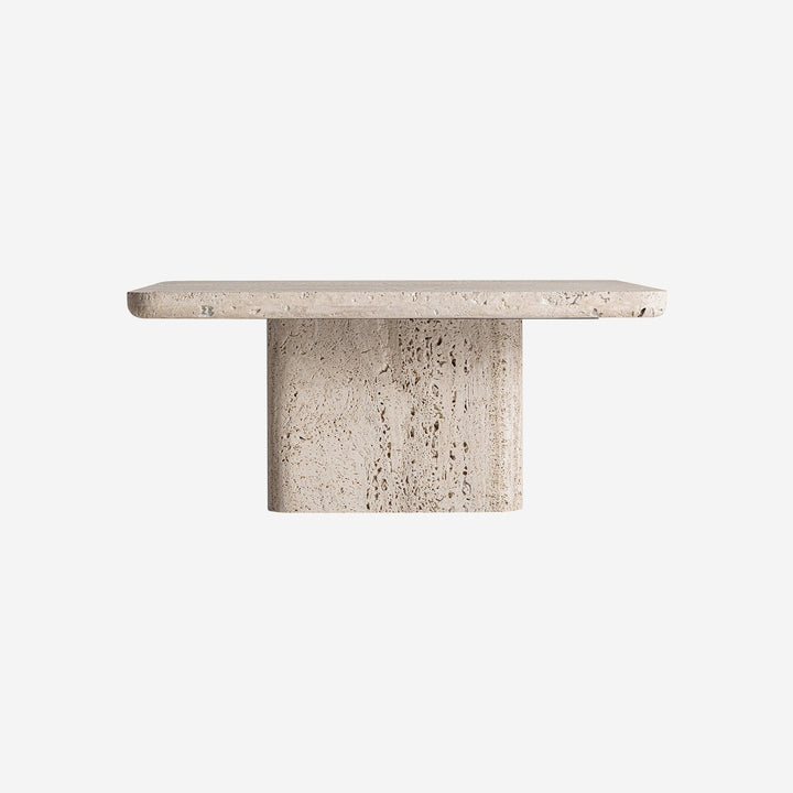 Mesa de centro de travertino en color beige 80 x 36 cm