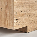 Mesa de centro de travertino en color beige 96 x 56 x 30 cm – detalle