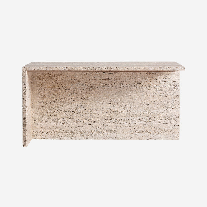 Mesa de centro de travertino en color beige mate