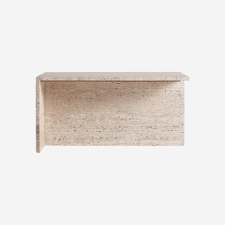 Mesa de centro de travertino en color beige mate