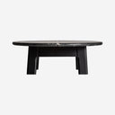 Mesa de centro en color negro 100 x 34 cm – Mármol y madera de roble