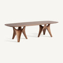 Mesa de comedor 280 x 120 x 76 cm – Marrón natural / Chapa de nogal y MDF – detalle