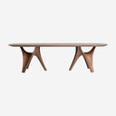 Mesa de comedor 280 x 120 x 76 cm – Marrón natural / Chapa de nogal y MDF