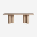 Mesa de comedor de chapa de roble y madera contrachapada en color beige