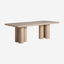 Mesa de comedor de chapa de roble y madera contrachapada en color beige